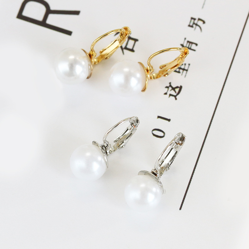 Fashion Simple Pearl Earrings Female Pearl Inlaid Jewelry Wholesale display picture 7