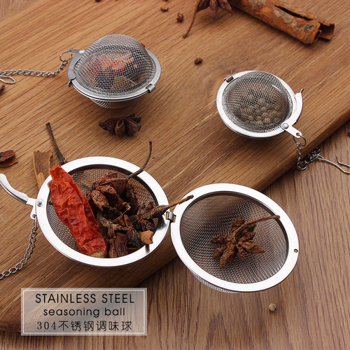 304 mesh chain stainless steel tea drain household soup Weibao tea maker hot pot marinade filter seasoning ball