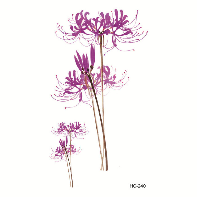 批发一次性防水纹身贴纸紫彼岸花小清新刺青水转印水贴纸hc 240 价格 厂家 哪里买 我有货 B 5yoho Cn