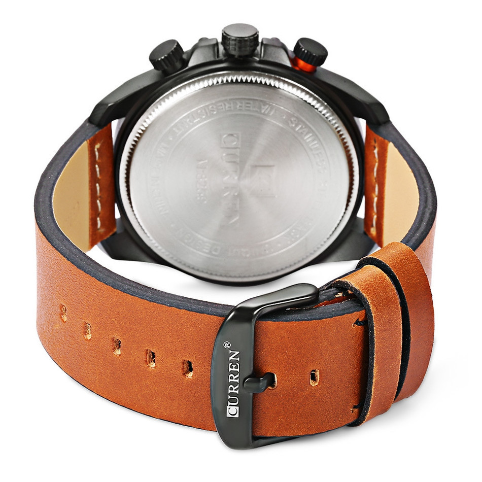 Men's Quartz Leather Strap Watch 7
