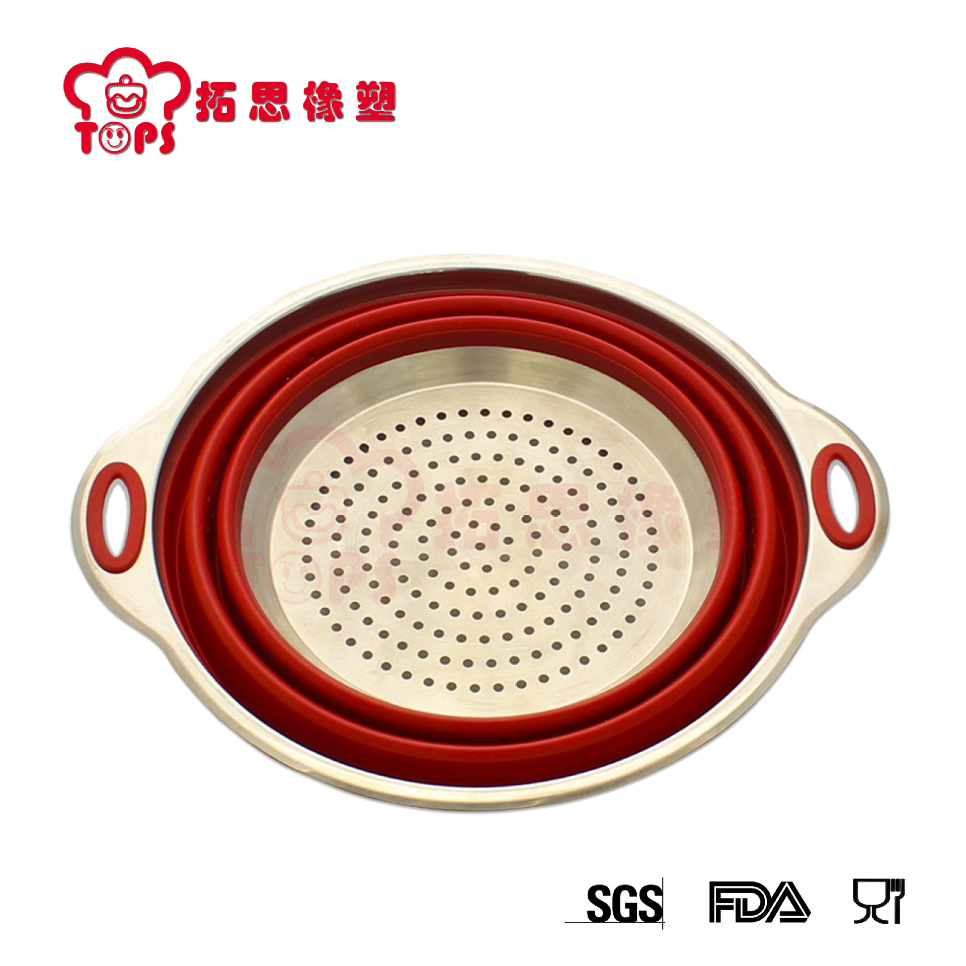 硅胶沥水篮 可折叠硅胶沥水篮 食品级硅胶过滤篮 家居硅胶洗菜篮