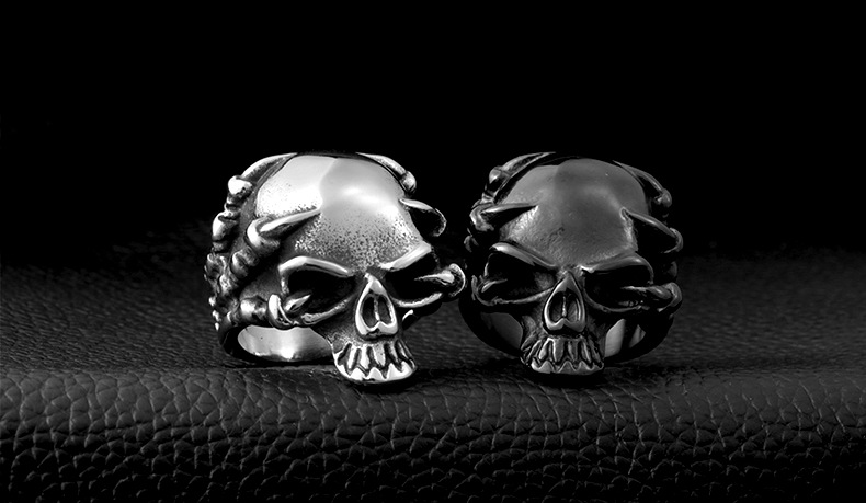 Titanium Steel Skull Ring 8