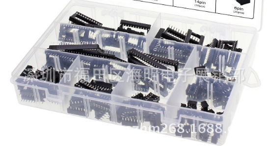 双列直插IC插座焊接式6 8 14 16 18 24 28 40引脚插座连接100pcs