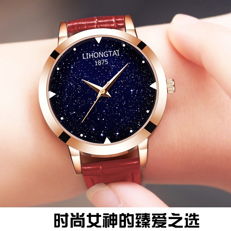 厂家直销满天星手表女款时尚正品石英表防水真皮学生女士手表批发|ms