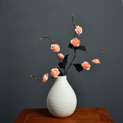 Wholesale European ceramic white vase living room home decoration craft ornaments modern simple flower ware dried flower porcelain