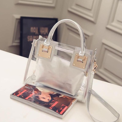 Summer New Style Women's Korean Jelly Bag Beach Crystal Transparent Messenger Bag Shoulder Women's Trendy Bag Wholesale