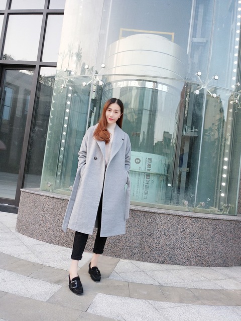 New European and American woolen overcoat autumn and winter