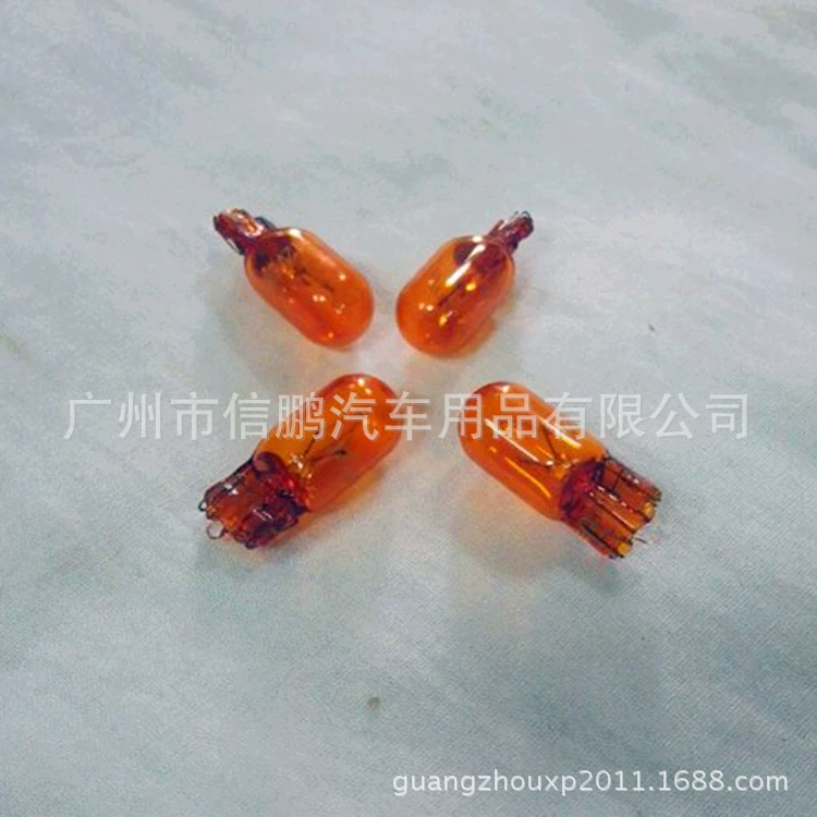W5W T10 широкоформатная лампа из стекла янтарного оранжевого света галогена оригинальная автомобильная лампа без декодирования