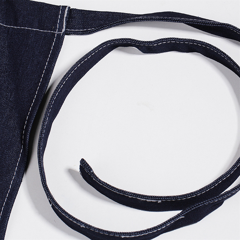 Estilo coreano de mezclilla delantal de trabajo de media longitud Cafetería Restaurante occidental pintura hombre y mujer camarero ropa de trabajo delantal de moda