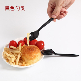 一次性叉勺 长柄勺水果叉勺汤勺饭叉三齿叉勺独立包装-阿里巴巴