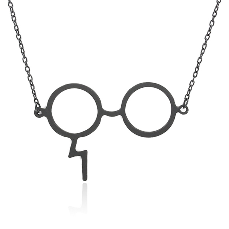 Harry Potter Glasses Necklace Geek Scar Lightning Alloy Jewelry wholesale fashion