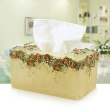 歐宴歐式創意紙巾盒蕾絲現代抽紙盒家用客廳樹脂