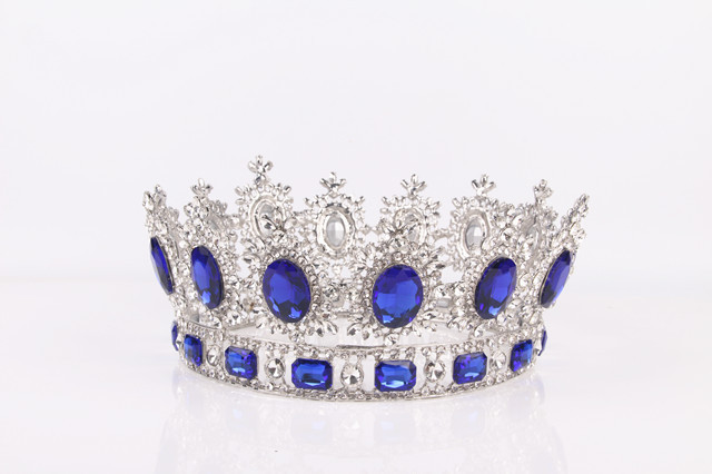 2017新款新娘头饰 个性皇冠新娘公主满冠婚纱配饰 圆冠发饰生日礼