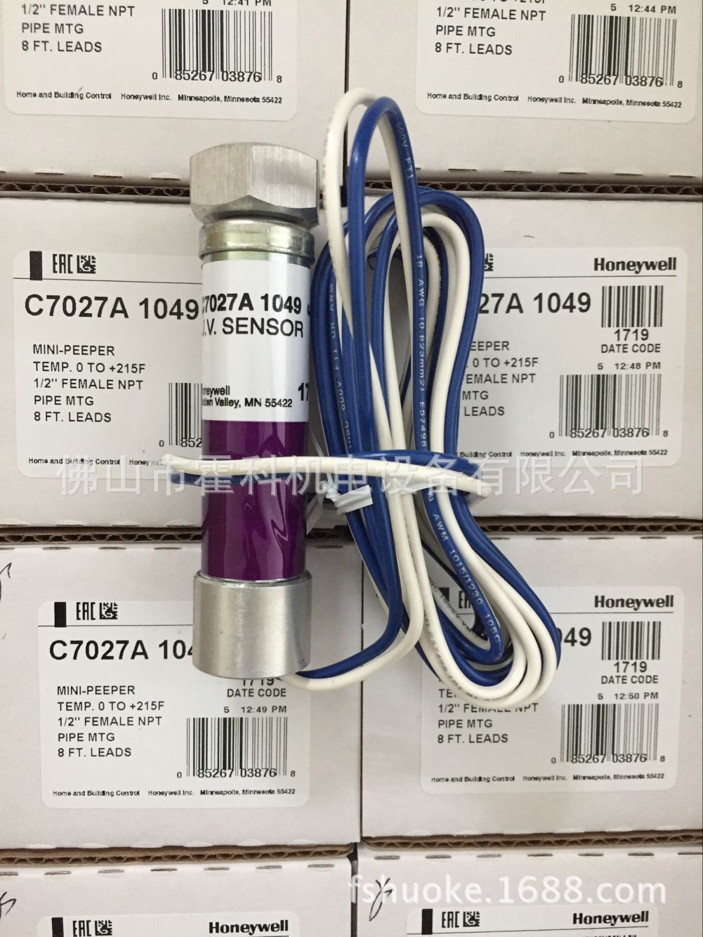 Honeywell火焰探头，UV探头C7027A1049，C7027A1023