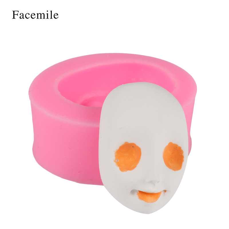 超轻粘土娃娃脸模硅胶模具人脸面具液态硅胶模具 翻糖蛋糕