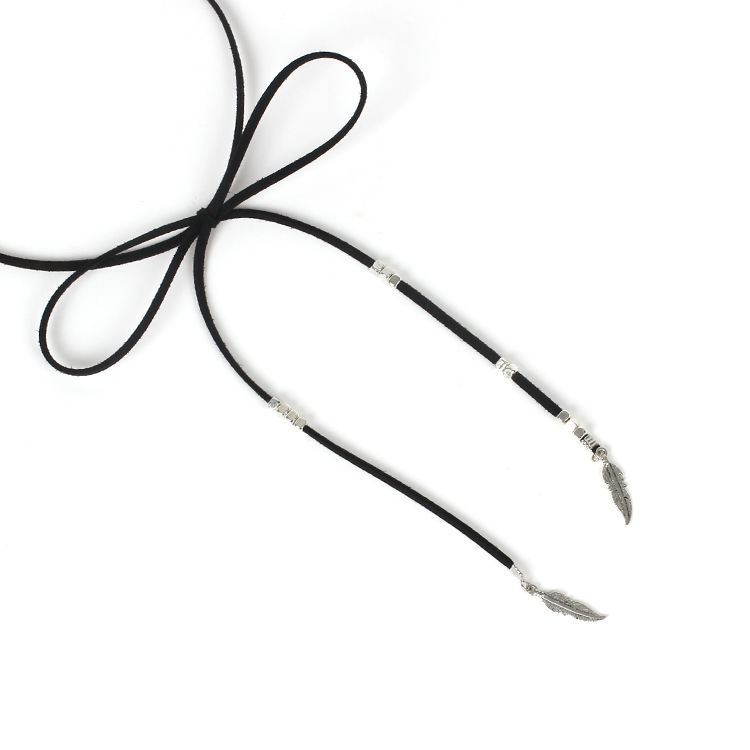 30g Weight Necklace Classification Wedding, Travel Occasion Lock Pattern Women'S Gender Black Color Punk Style Exaggerated Multilayer Leaf Pendant Bandage Bohemian Style Retro Coin Neckband 2