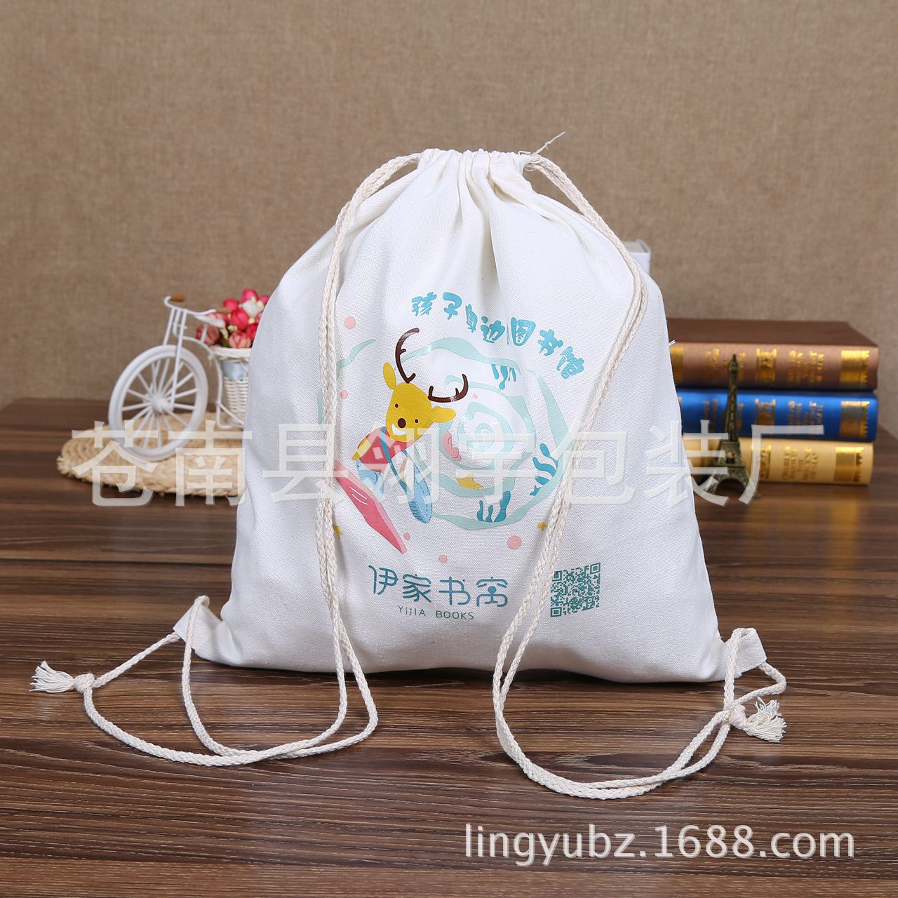 厂家定做手提帆布袋棉布袋现货抽绳束口双肩背包袋定制LOGO