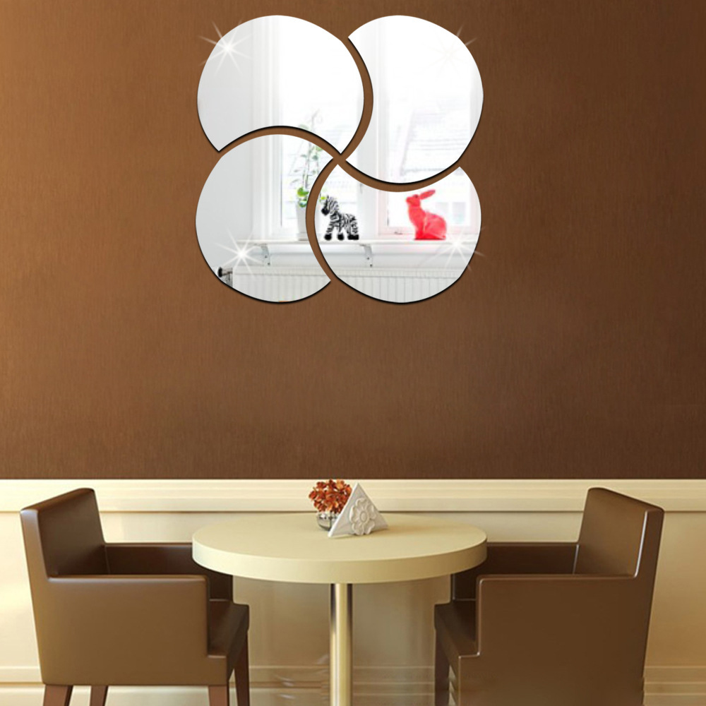 3d Round Mirror Wall Clock Removable Sticker Home Decoration_voghion.com