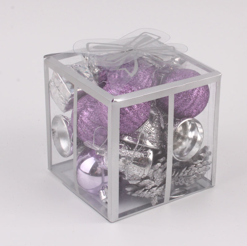 Decoración de Navidad 20 piezas púrpura bolsa de Navidad colgante árbol de Navidad