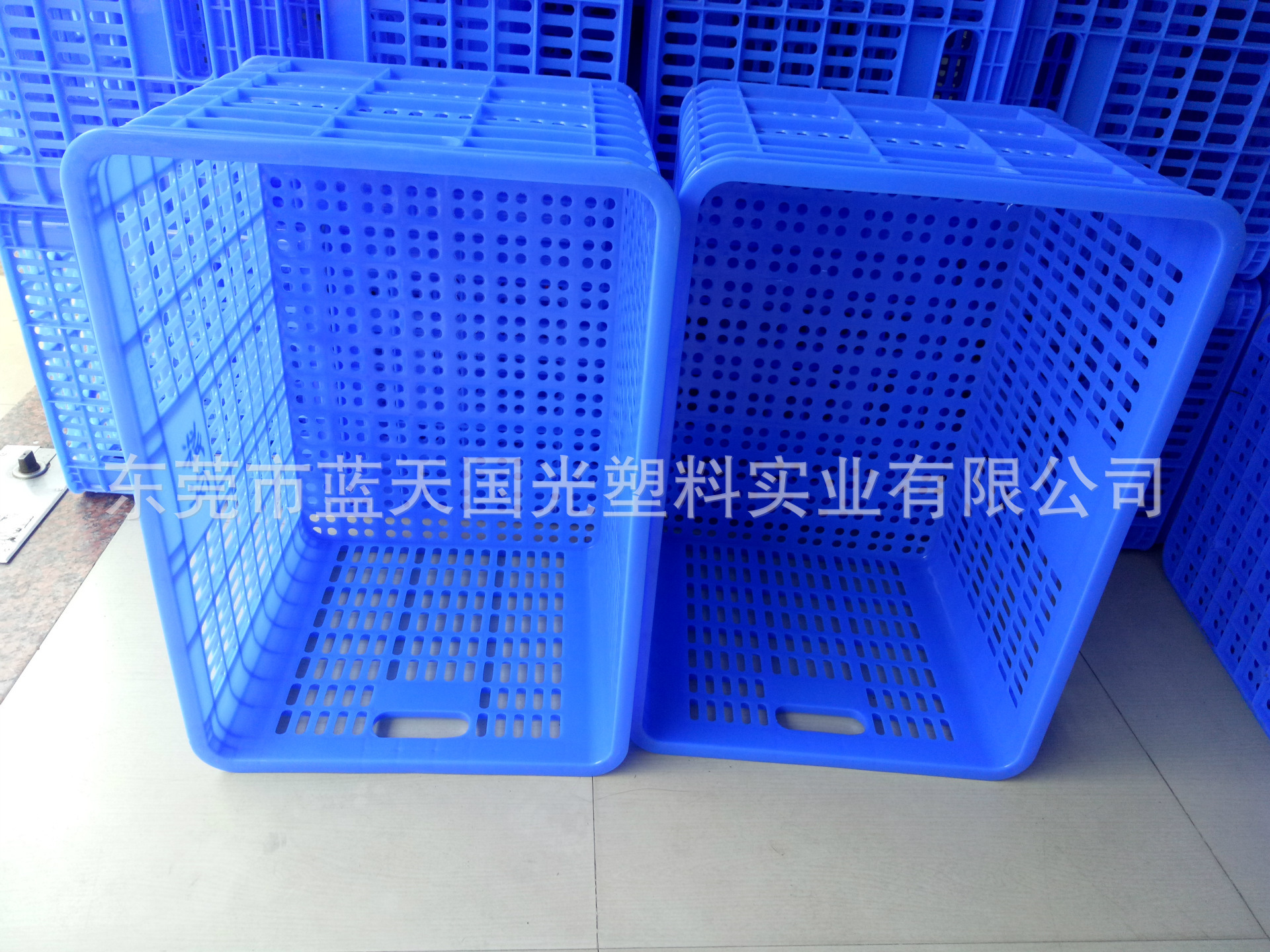 蓝天厂家直销批发3#塑料加厚周转箩 耐用蔬菜筐 优质套叠萝