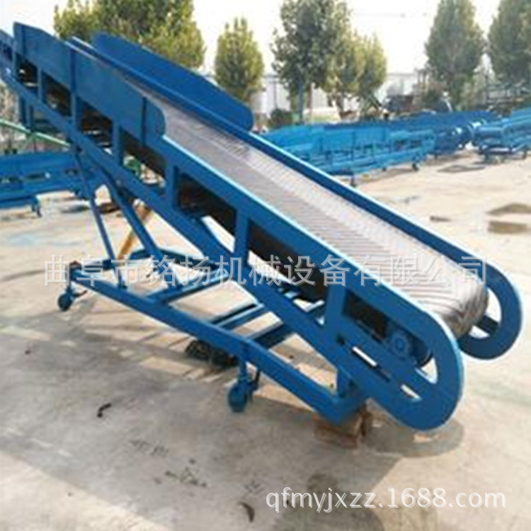 供应粮食爬坡升降式带花纹防滑皮带运输机pvc材质耐磨损腐蚀皮带输送机