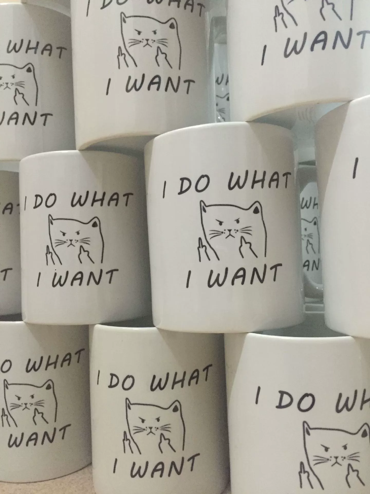 Кружка 'I Do What Want' хочу сделать что угодно керамическая кружка смешная кофейная кружка кружка с силуэтами кота
