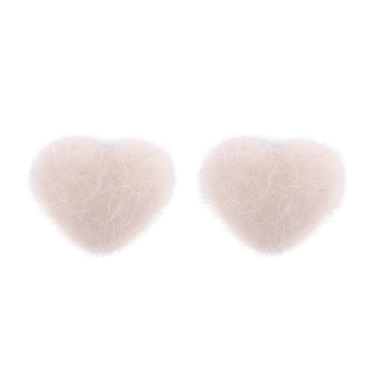 Multicolor Mohair Sweet Peach Heart Multi-pierced Personality Small Earrings Women display picture 6