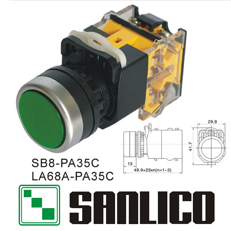 弹簧复位平按钮点动开关启动停止SB8 LA68A LA38-11T/203 PA35C