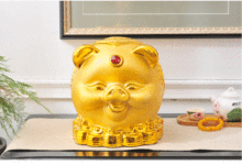 存钱罐礼品创意招财猪摆件开业金色陶瓷发财猪生意兴隆招财猪送礼