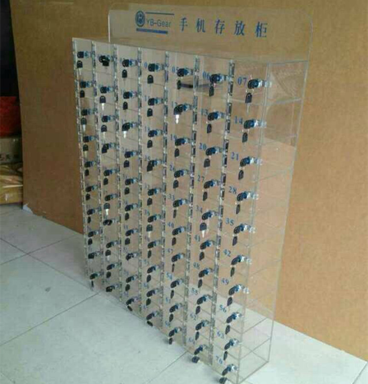 多层亚克力存放手机柜 手机存放柜子 透明亚克力柜子