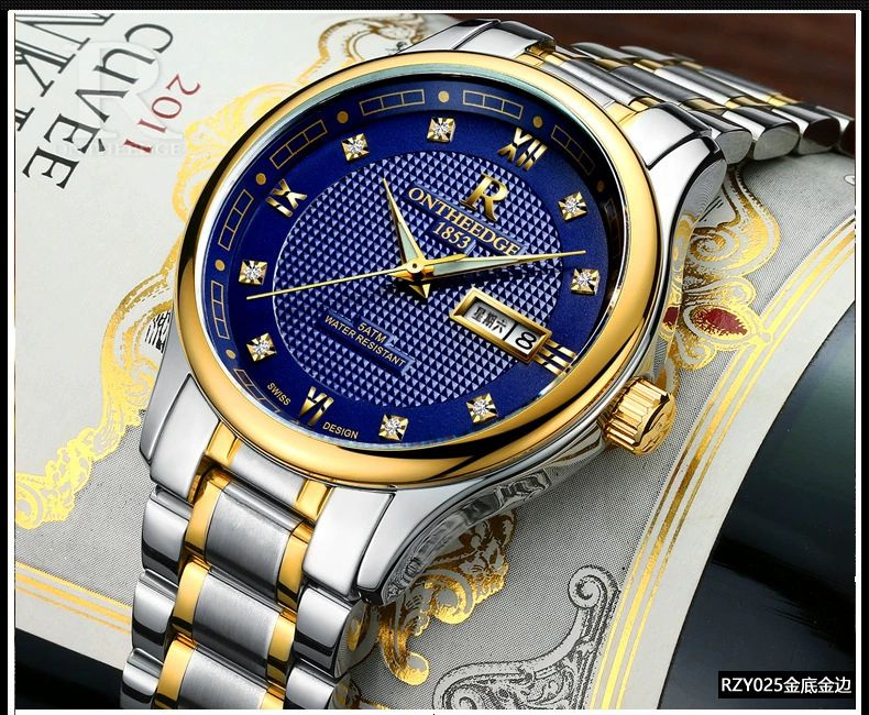 Quartz Swiss watch stainless steel, mechanical steel belt
