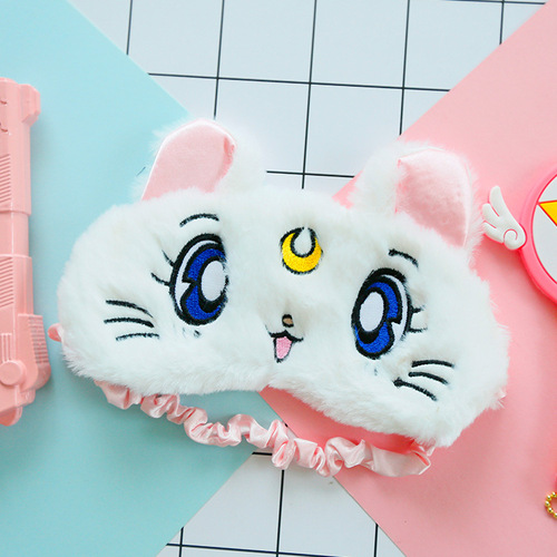 Sailor Moon Luna cat eye mask sleep breathable female and men cartoon blackout ice cat eye mask