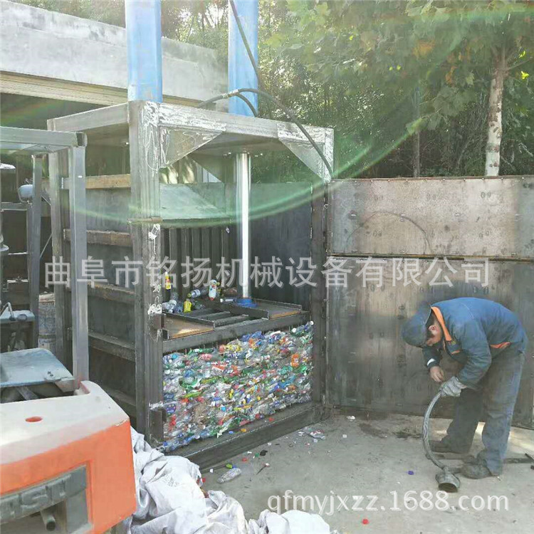立式双杠废旧纸箱编织袋压缩机废旧角料废品金属打包压缩机现货