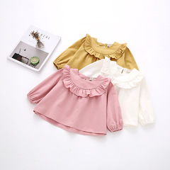 Spring and Autumn Women's Baby Pure Cotton Shirt Girls Bubble Sleeve Loose Doll Shirt Instagram Trend AliExpress Amazon