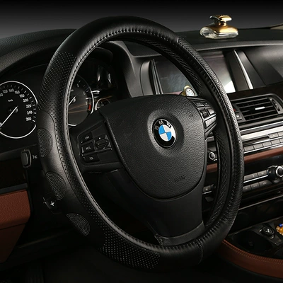 Factory-Made Full-Grain Leather Embossed Steering – Steering wheel cover