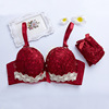 Lace underwear with steel rings, set, bra with bow, wholesale