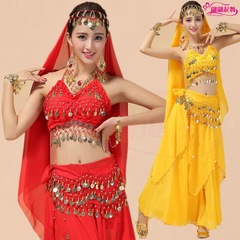 New belly dance suit, Indian dance performance costume, high-end performance, belly dance pendant skirt practice suit