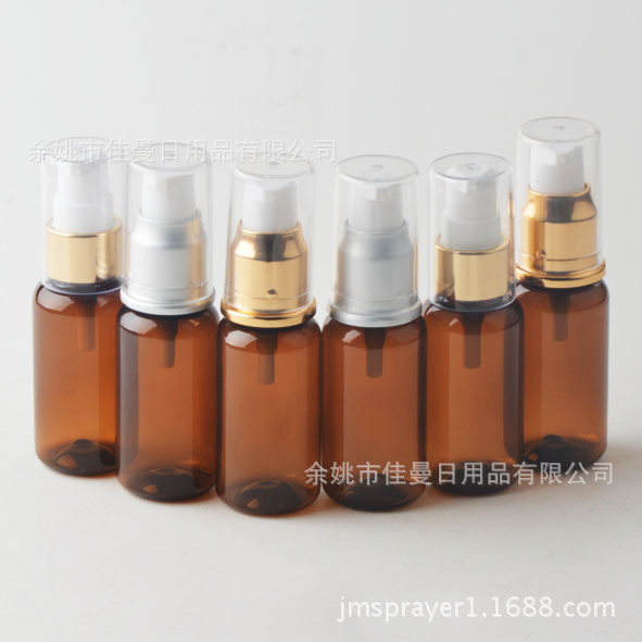 40m圆肩棕色l乳液瓶洗发水沐浴露分装瓶化妆品pet塑料瓶