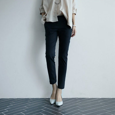 夏季薄款西装裤女生 大码 烟管裤九分直筒裤女哈伦裤子|ms
