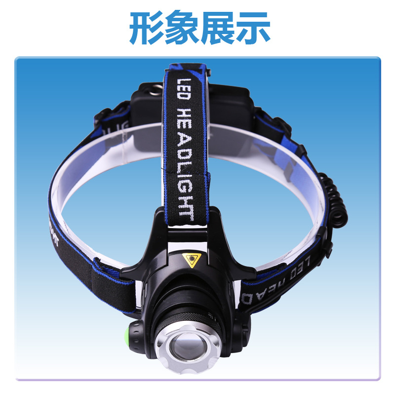 厂家直销新款感应CREE T6伸缩调焦大功率头灯led户外强光可充电V9