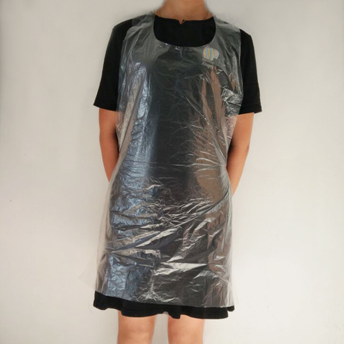 Disposable apron individually wrapped plastic transparent hot pot lobster kitchen catering for adults and children anti-oil pollution