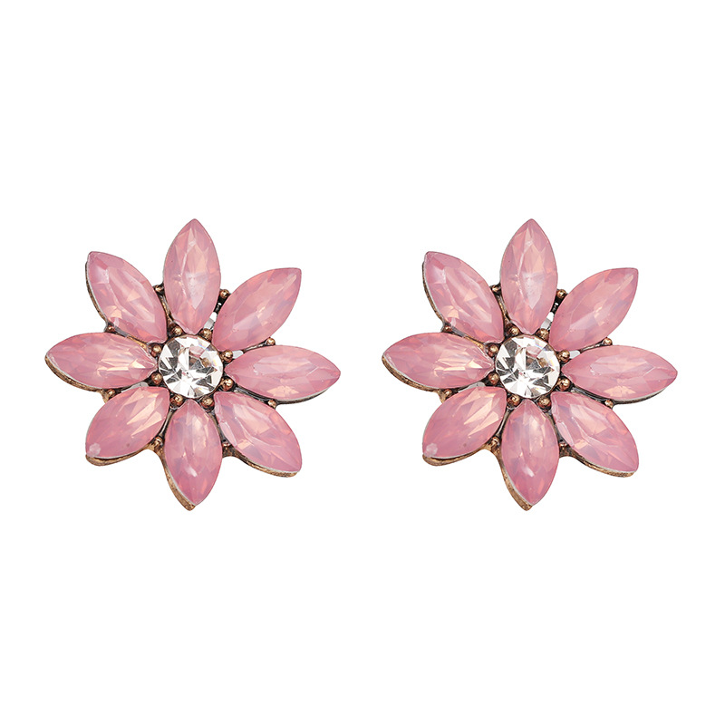 En Gros Bijoux En Forme De Fleur Sertie De Diamants Boucles D'oreilles Nihaojewelry display picture 15