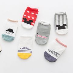 [Colorful Smiley Face Floor Socks] Baby Cotton Non-Slip Toddler Socks Cartoon Cute Children's Cotton Socks