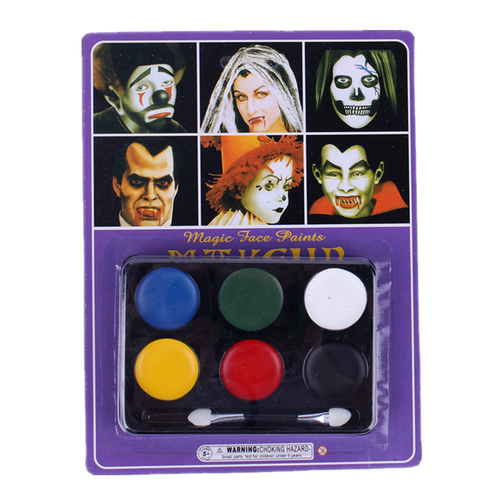 36G Halloween Masquerade vestir accesorios seis colores aceite color Cara color payaso aceite color