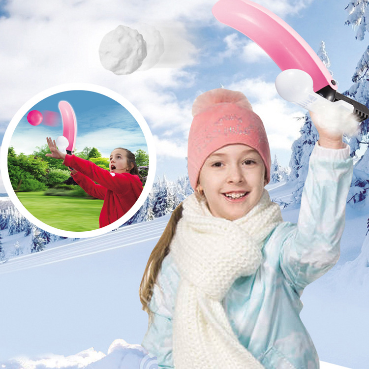 Comercio exterior para niños deportes al aire libre y juguetes de ocio regalo 2 en 1 bola de nieve palo bola de nieve lanzando clip de bola de nieve