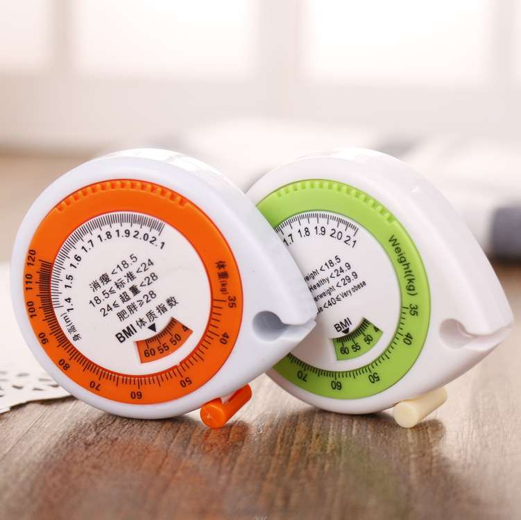 BMI健康尺 促销腰围尺迷你水滴礼品尺 印刷广告ABS塑料小卷尺