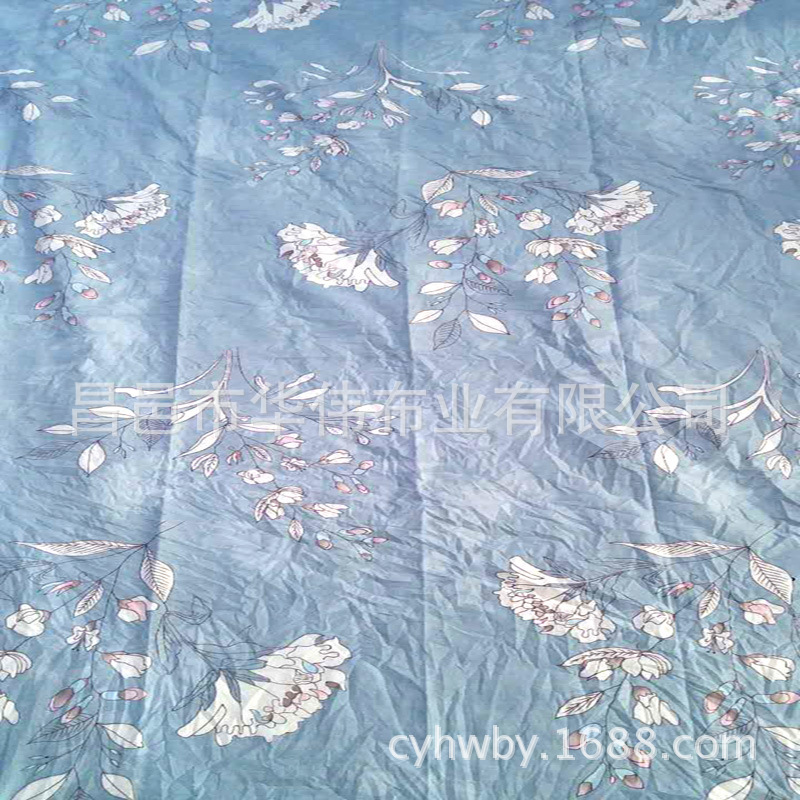 水洗棉起皱布 全涤印花磨毛布  染色 印花 夏凉被用面料