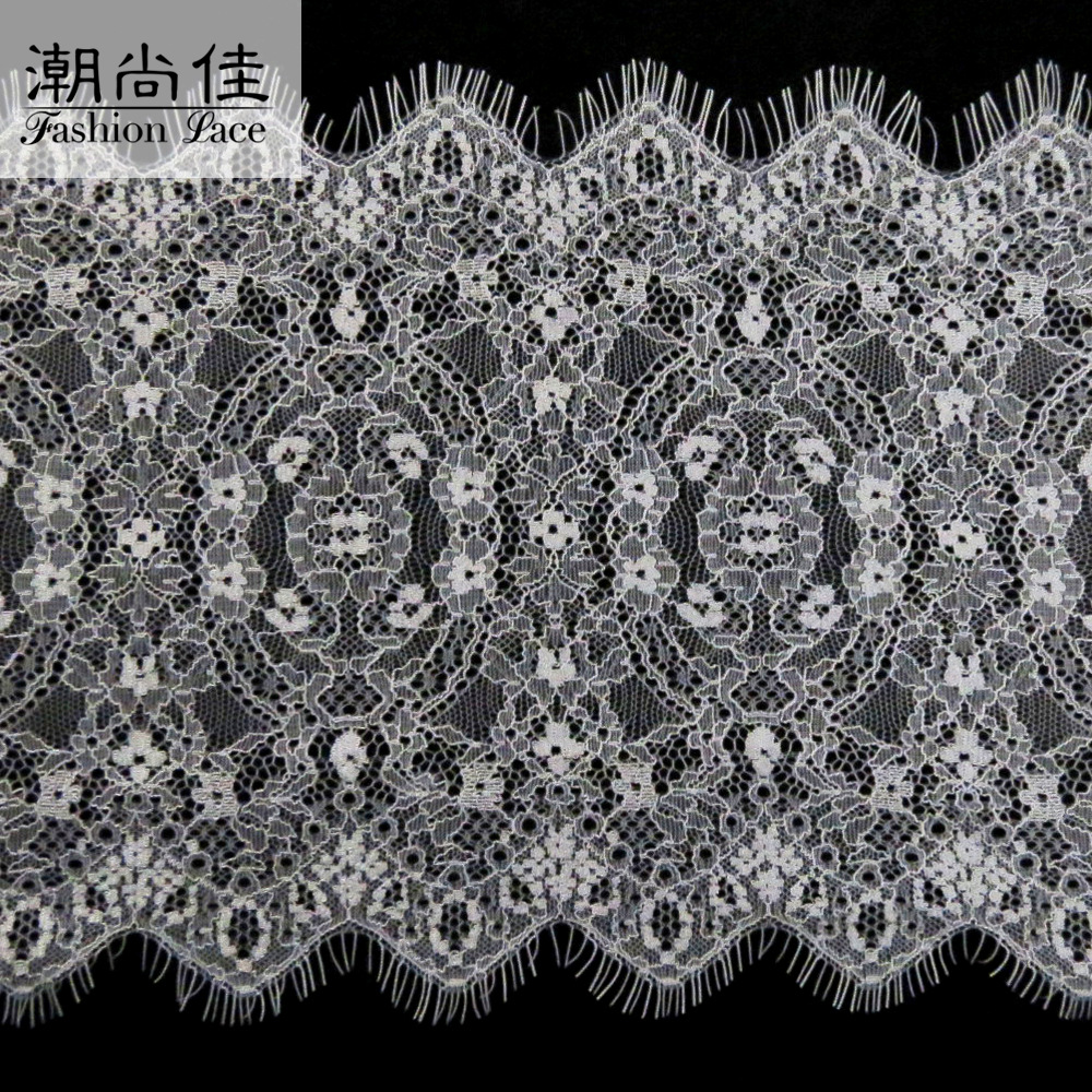 文胸花边面料 内衣花边 21.5cm睫毛蕾丝花边 波浪蕾丝拉舍尔花边