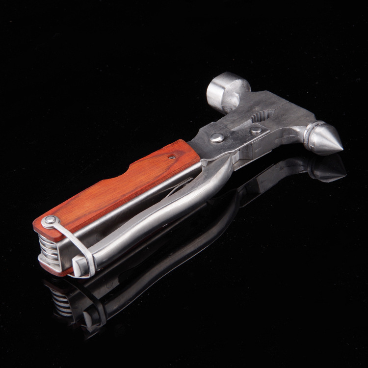 Multifunctional axe life hammer wooden handle axe hammer outdoor portable camping home maintenance combination tool knife