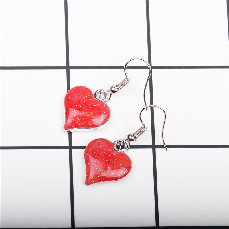 Moda Long Peach Heart Love Earrings Studs Pendientes Femeninos Al Por Mayor display picture 6